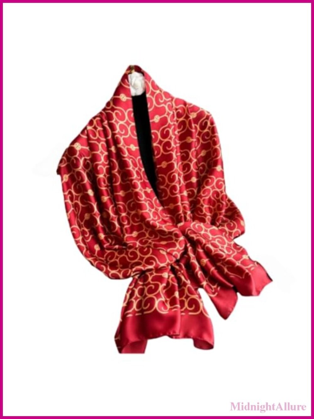Long Floral Satin Scarf Shawl Wrap Lightweight Evening Travel